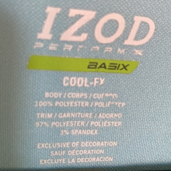 IZOD Golf Short Sleeve Polo Top Tennis Performance X Short Sleeve Large - Picture 6 of 10